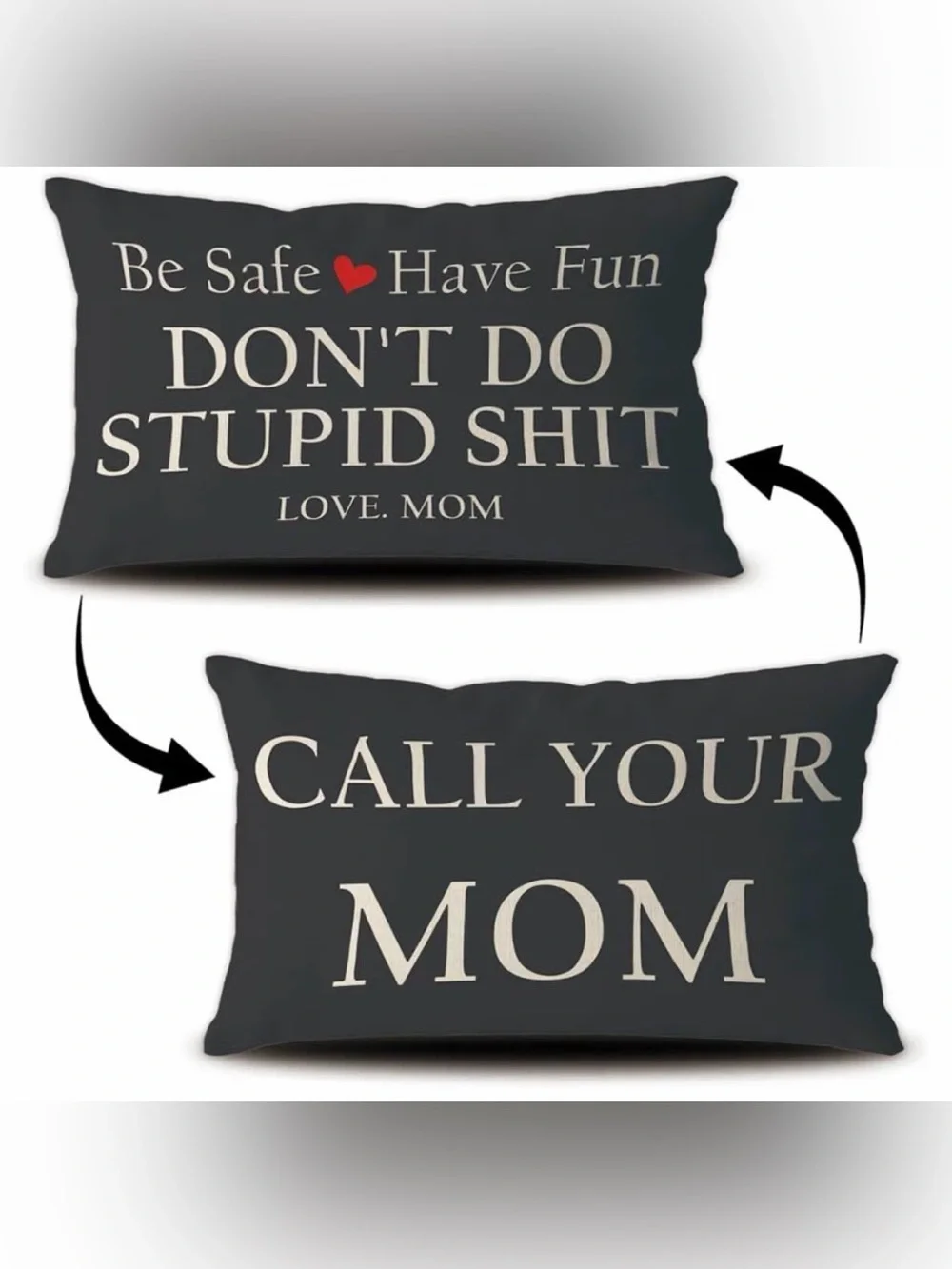 Love Mom Decorative Pillow and Key Chain Set - 'Don't Do Stupid Shit'- NWOT
